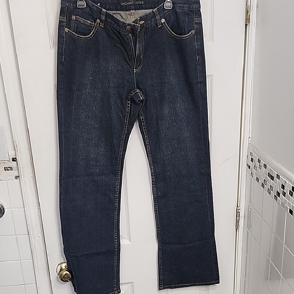 Michael Kors Women's Dark Wash Flare Jeans Size 12 Stretch